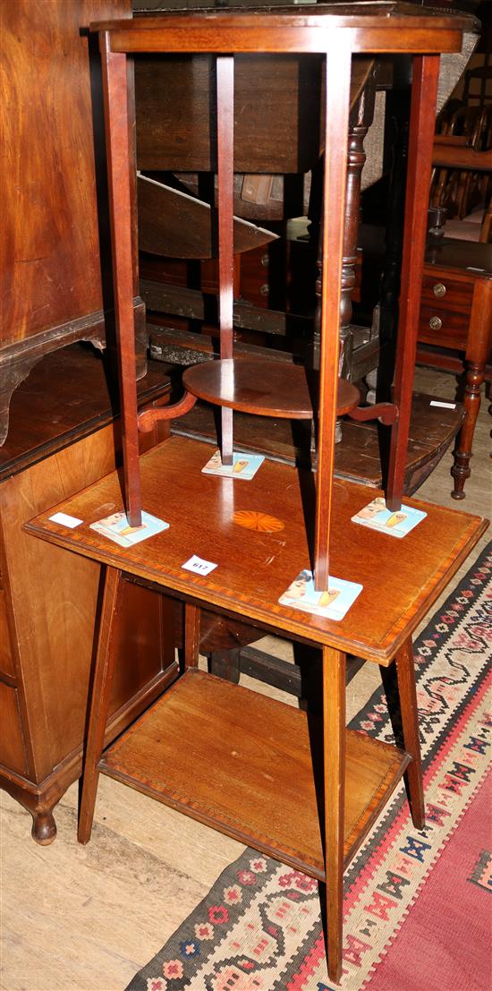 Edwardian occasional table & 1 other